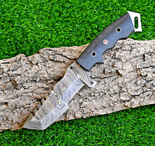 HandMade Bushcraft Tracker Damascus Hunting Knife - Hand Forge Steel Blade 1917 picture