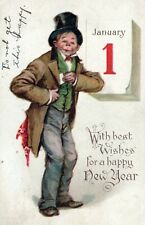 Jan 1st Best Wishes For The New Year Posted Vintage Divided Back Post Card picture