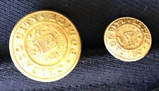 Early 1900s CHICAGO CITY POLICE Gold Colored Brass Buttons - 1 Large and 1 Small picture