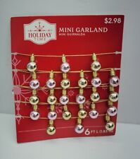 Holiday Time Mini Shiny Lightbulb Garland Pink Gold 6ft Metallic Shimmer Plastic picture