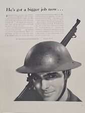 1942 Smith & Corona Typewriter Fortune WW2 Print Ad Q1 Soldier War Gun Helmet picture