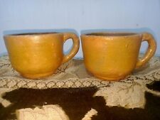 vintage clay coffe / tea cups antique x2 picture