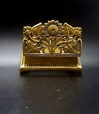 Vintage Solid  Heavy Stamps Brass 2 Compartments Trinket Box Decor Lid picture