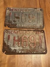 1940 Jefferson Kentucky License Plate KY 1H691 Pair Original picture