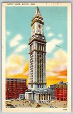 Boston, Massachusetts MA - Custom House - Tower Building - Vintage Postcard picture