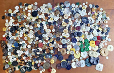 Antique/Vintage MIXED Button Lot- Mother of Pearl Bakelite Glass 1 pound 5oz picture