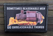 Killdozer Reasonable Men Morale Patch Hook & Loop Funny Army Custom Tactical 2A picture