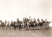 Postcard SD Pine Ridge Brulé Indians War Bonnets Horseback 1907 Photograph 6x4 picture