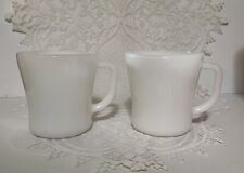 2 Vintage Federal Coffee Mugs Cup White Milk Glass Heat Proof USA picture