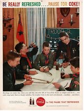 1959 COCA COLA Boy Scouts Explorers Practicing Tying Knots Vintage Print Ad picture