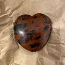 obsidian polished heart carving picture