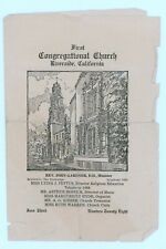 June 3 1928 First Congregational Church Riverside California Program Rev Gardner picture