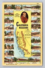 CA-California, California Missions, Antique, Vintage Souvenir Postcard picture