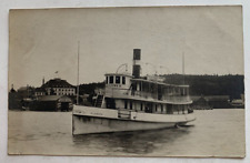 ca 1900s ME RPPC Postcard Boothbay Harbor Islander Steamer Hotel LW Reid Yachts picture