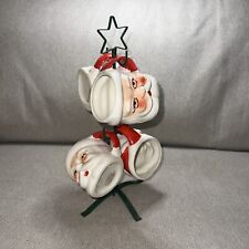 RARE Old 1960's Christmas Vintage Santa Face Mugs Japan Box set of 4 Original  picture