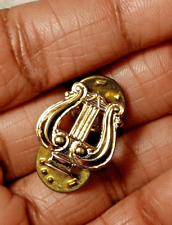 Lyre Pin Harp Music Pin Button Choir Band Pinback Letterman Lapel Vtg Gold Tone picture