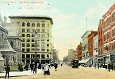 Circa 1910 High Street Looking South, Holyoke, MA Vintage Postcard P36 picture