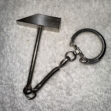 Vintage Miniature Novelty Metal Hammer Tool Hardware Keychain Key Ring picture
