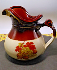 Vintage McCoy 7515 Acorn & Grapes Harvest Fall Pitcher Chocolate and Cream Color picture
