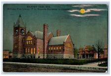 Beaver Dam Wisconsin Postcard Williams Free Library TL Newton's Residence c1910s picture