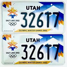 2002 United States Utah Olympic Winter Games Passenger License Plate 326T7 picture
