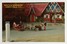 Santa's Workshop Sleigh North Pole New York NY Mike Roberts Postcard c1970s picture