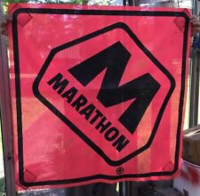 vintage MARATHON Ohio Oil LINCO old motor can auto Gas/Service Station FLAG SIGN picture