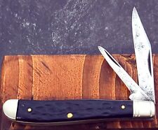 CAMILLUS Knife Made in USA 1960s-70s 21 Peanut Black Jigged Handles VINTAGE picture