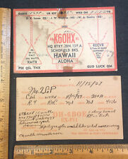 Lot 2 Vintage QSL postcards From Hawaii 1927 & 1937  Very Old SCARCE Ham Radio picture
