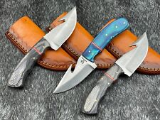 LOT OF 3PCS  HAND Made D2 CarbonSteel Skinning Knife Bowie KNIFE BL-1520W/Sheath picture