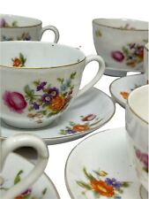 KPM Germany Floral Porcelain Teacups Tea Cup & Saucer Sets (8) - Backstamped picture