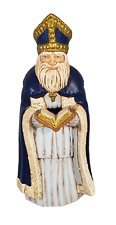 Vintage St. Nicolas Figurine Statue Ceramic Studio Art Pottery Catholic Bishop picture