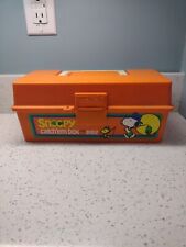 Vintage Snoopy Orange Zebco Catch 'Em Plastic Children’s Fishing Tackle Box Wow picture
