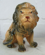 Vintge MCM Glazed Ceramic Golden LION Figurine picture