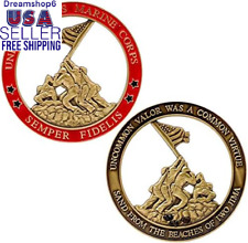 Marine Corps Iwo Jima USMC Challenge Coin with Actual Sands of Iwo Jima - Marine picture
