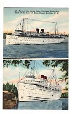 Postcard Buffalo New York Two Large Steamer Boats Dock Main Street picture