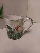 Pier 1 Imports 1 Vintage Stoneware Christmas Mug Holly Hand Painted Italy picture