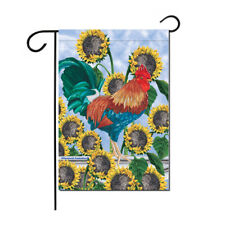 Rooster Under the Tuscan Sunflowers Garden Flag Double Sided 12