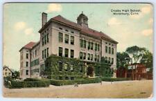 1916 WATERBURY CONNECTICUT*CT*CROSBY HIGH SCHOOL BUILDING*ANTIQUE POSTCARD picture