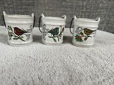 Three Small  Ceramic Bird Planters picture