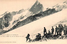 CPA Militaria - Alpine hunters in maneuvers - La Meije view from the Lake Glacier picture