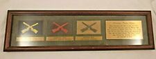 VINTAGE 1920s USMC 3 PRIVATE FIRST CLASS RANK PATCHES DISPLAY KHAKI GREEN BLUE picture
