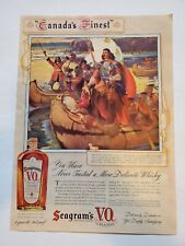 1939 Seagram's V.O. Whiskey Vintage Print Ad Sieur De La Salle In Boat picture
