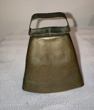 Vintage Copper Cow Bell With Square Handle Very Loud Chime picture