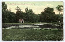 c1910 NORRISTOWN PA ELMWOOD PARK THE LILY POND SCENIC EARLY POSTCARD P4069 picture