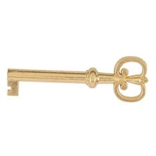 UNIQANTIQ HARDWARE SUPPLY Brass Plated Hollow Barrel Skeleton Key Reproduction  picture
