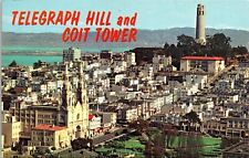 Telegraph Hill Coit Tower Historic San Francisco California CA Postcard UNP VTG picture