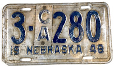 Vintage Nebraska 1948 Half Ton Truck License Plate Garage Gage County Collector picture