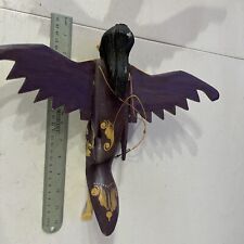 Flying Winged Dewi Sri Goddess Mobile Spirit Chaser Carved Wood Bali art Purple picture