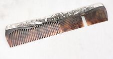 Antique c1900 UNGER BROTHERS STERLING Silver Indian Chief Hair Comb Unger Bros. picture